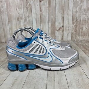 Nike Shox‎ NZ Women's Running Shoes Silver Blue Size 6.5 Athletic Sneakers